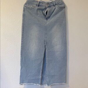 Mustard Seed Light Blue Denim Skirt